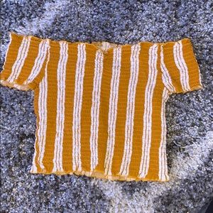 Off the shoulder striped crop top